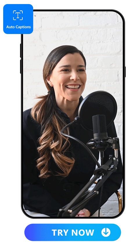 showcase of auto caption feature of PowerDirector to demonstrate a woman talking video with subtitles